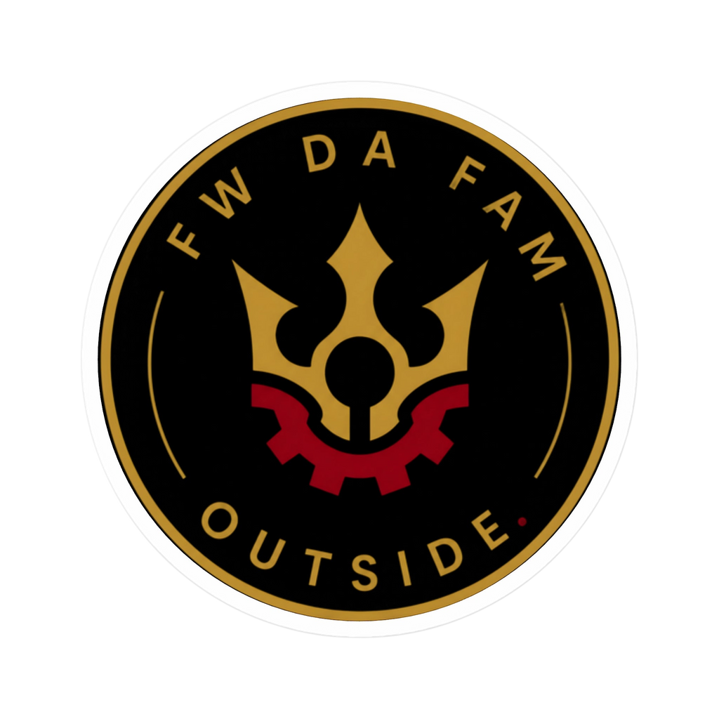 FW DA FAM Outside - Round Indoor/Outdoor Sticker