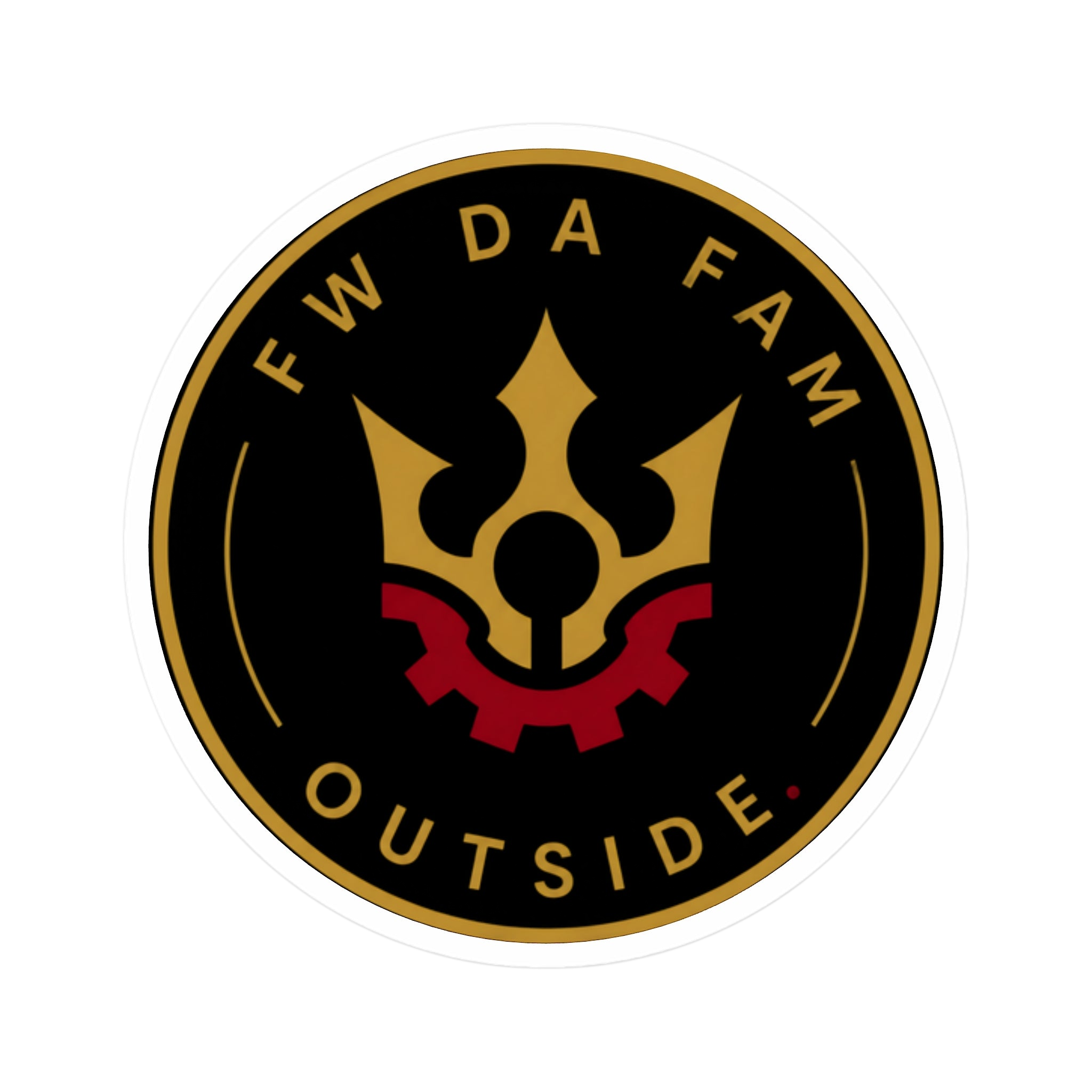 FW DA FAM Outside - Round Indoor/Outdoor Sticker